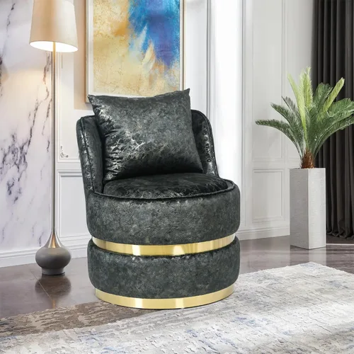 Vista 7 de Adeco Leisure, Mid-Century Modern Accent - Cojín acolchado suave para respaldo y asiento, almacenamiento de barril, sofá individual para sala