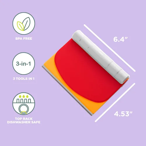 Vista 2 de Chef'n Pastry juego de 3 espátulas para masa, Rojo, Paquete de 1, Rojo
