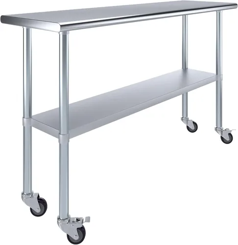 Vista 26 de Mesa de trabajo de acero inoxidable, mesa de metal