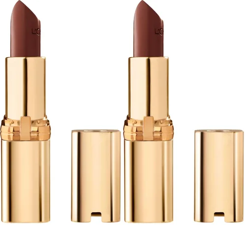 Vista 17 de L'Oreal Paris Colour Riche - Lápiz labial satinado para labios hidratados, maquillaje de labios con aceite de argán y vitamina E, vale la pena, 0.13
