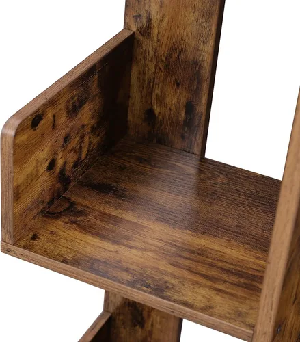 Vista 7 de VASAGLE Bookcase, Tree-Shaped Bookshelf with 8 Storage Shelves, Rounded Corners, 19.7 x 9.8 x 55.1 Inches, Rustic Brown ULBC66BXV1