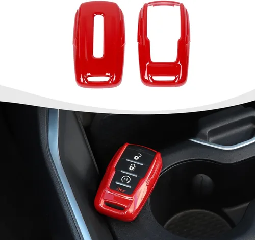 Vista 10 de RAZPOY Funda para llavero RAM, cubierta de control remoto de fibra de carbono, protector de llave inteligente, funda de carcasa para Dodge RAM 1500