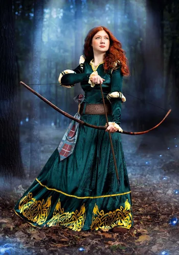 Vista 3 de Disney Pixar Brave Merida Costume for Women, Premium Merida Dress Outfit for Disney Princess Cosplay & Halloween