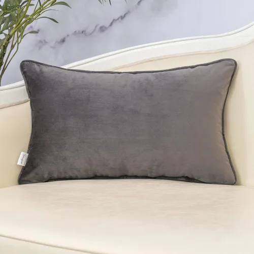 Vista 3 de Yangest Funda de Almohada Rectangular de Hoja Azul de Terciopelo Cortado, Funda de Cojín de Lujo Moderna para Sofá, Sala de Estar, Dormitorio, 12x20