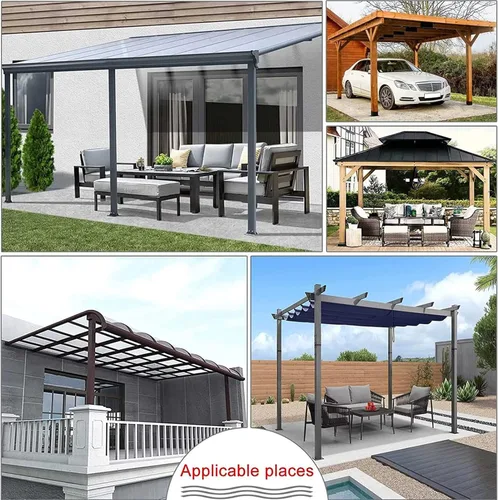 Vista 7 de Cortinas para exteriores con cremallera, paneles laterales de lona impermeable de PVC, cortinas de división, pérgola patio, glorieta, balcón