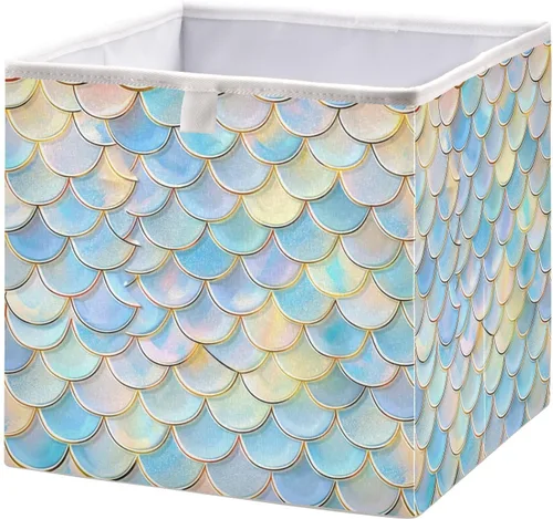 Cubos de almacenamiento plegables de tela de 11 x 11 x 11 pulgadas, caja organizadora grande de juguetes para dormitorio, sala de estar, sala de