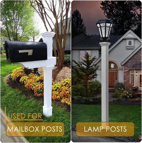 Vista 5 de Poste de anclaje de metal resistente con recubrimiento de polvo negro para postes de soporte para buzón o poste de valla de 4 x 4 pulgadas, diámetro