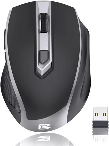 Mouse inalámbrico para juegos USB inalámbrico de 2.4 GHz para PC portátil Óptico ergonómico con 6 botones silenciosos 3 DPI ajustables Plug &