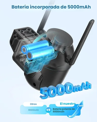 Vista 5 de SIIOOE Cámaras de Seguridad Inalámbricas para Exteriores con Energía Solar: Cámara WiFi 2K para Sistema de Seguridad del Hogar - Cámara con Sensor