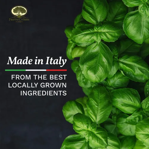Vista 6 de Frantoi Cutrera Salsa clásica de pesto de albahaca para cobertura de pasta y bruschetta, crema italiana para untar con albahaca, pistacho, almendras