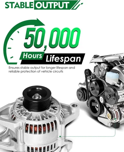 Vista 347 de Alternador de 4.0L para: Ford Explorer 2002 2003 2004, Explorer Sport Trac 2001-2004 para: Mercury Mountaineer 2001-2004, polea de 6 ranuras de 12V