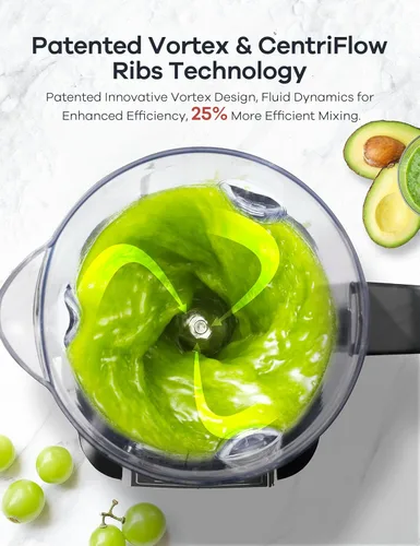 Vista 5 de Ganiza Licuadora Profesional para Batidos, Licuadoras para Batidos con 1800 Pico de Vatios y 8 Programas Automáticos para Frutas Congeladas y Hielo