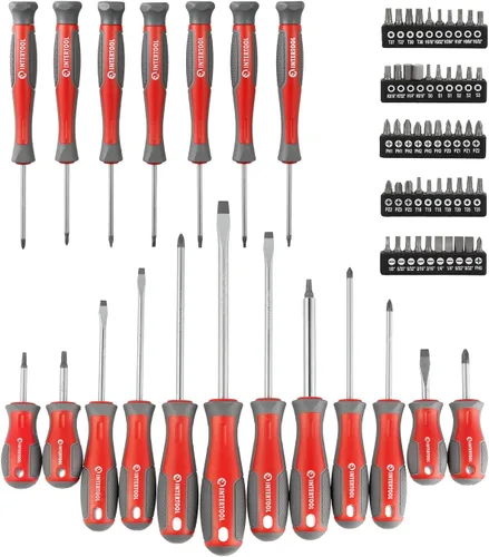 INTERTOOL Juego de destornilladores de 70 piezas, puntas magnéticas, 51 puntas, acero al cromo vanadio, Phillips, ranurado, Torx, Pozidriv,