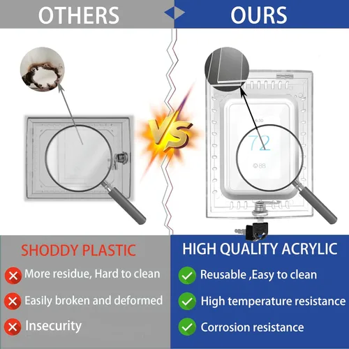 Vista 6 de Caja de bloqueo universal de termostato con llave, protector de termostato grande transparente para termostatos en pared, protector de termostato