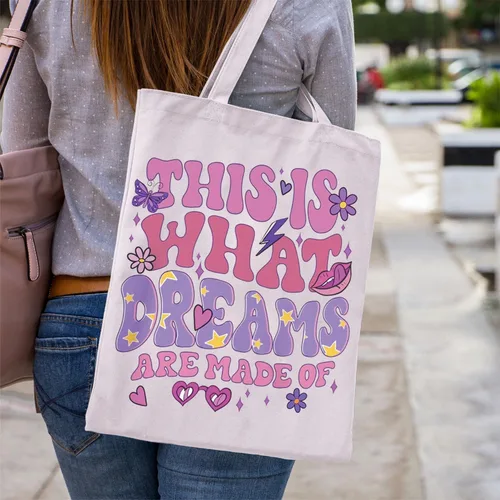 Vista 5 de WCGXKO Cartoon Movie Gift This Is What Dreams Are Made Of Canvas Tote Bag