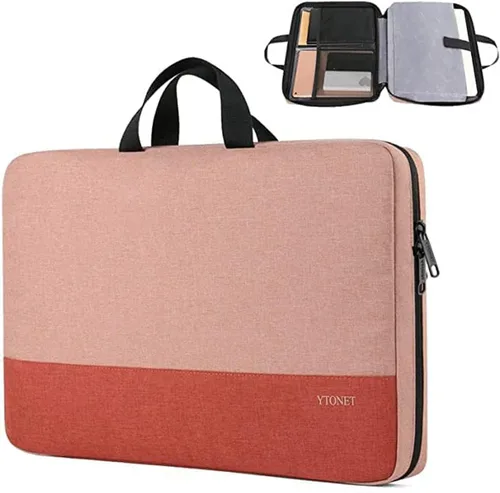 Vista 23 de Ytonet Funda profesional para transportar laptop de 13 a 13.3 pulgadas, delgada, con asas, resistente al agua, compatible con laptops MacBook Air
