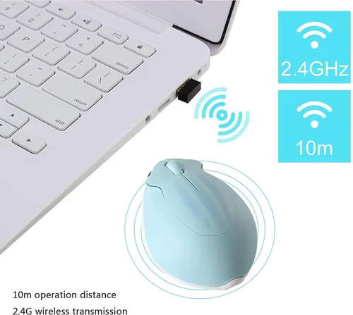 Vista 7 de Ratón inalámbrico con forma de hámster con forma de hámster, portátil de 1200 DPI USB inalámbrico para PC, Mac, computadora portátil, regalo