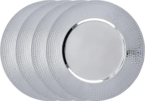 Vista 5 de Old Dutch Martillado, 13 pulgadas, acero inoxidable, juego de 6 platos de carga