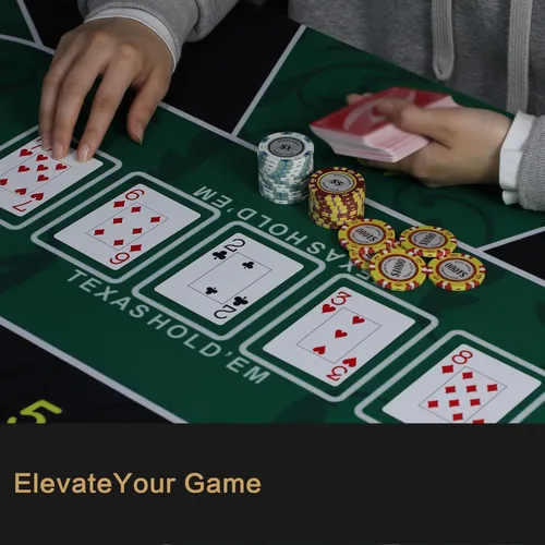 Vista 3 de Tapete de póquer Texas Hold'em de 47 x 24 pulgadas, portátil, de goma, impermeable, reducción de ruido, adecuado para cualquier juego de mesa, bolsa