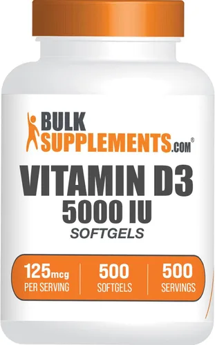 Vista 6 de BulkSupplements. com Vitamina D3 5000IU Softgels - Colecalciferol, Suplemento D3, Vitamina D 5000 UI - 1 Vitamina D3 Softgel (125mcg de Vitamina D)