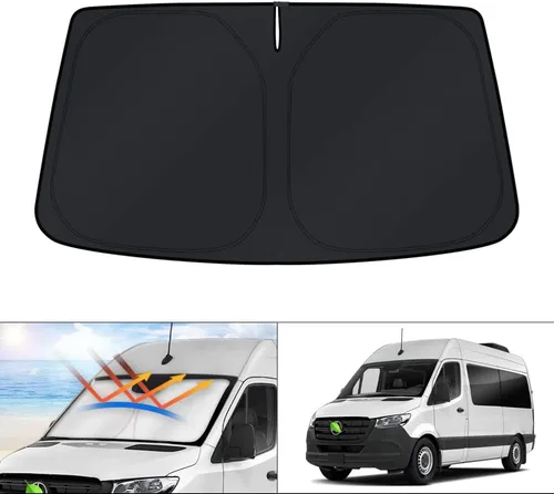 Vista 123 de KUST Parasol para parabrisas para Volkswagen VW ID.4 2021-2025 2026, accesorios para ventana, protector plegable, bloquea los rayos UV, mantiene
