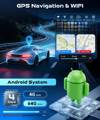 Vista 4 de Estéreo de radio de coche Android 15 para Ford Expedition 2007-2014