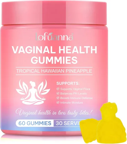 Gomitas de piña con probióticos vaginales para mujer, olmo resbaladizo, gomitas de equilibrio femenino, probióticos de pH Balance para mujeres,