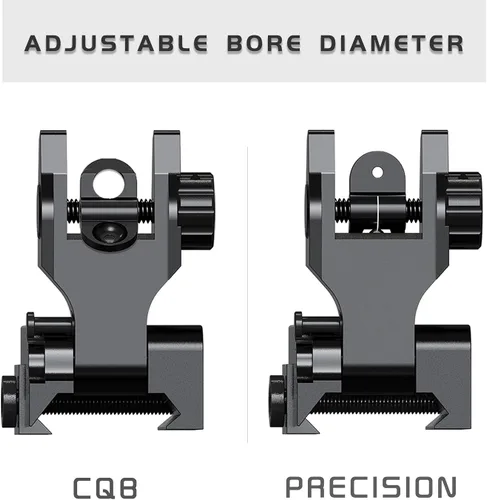 Vista 5 de Marmot Flip Up Sight Full Metal Iron Sight & Fiber Flip Up Sights CQB & Precise Mode Gun Sights Rifle Sights
