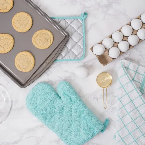 Vista 5 de Paños de cocina 100 % de algodón rizado DII, se pueden lavar a máquina, ultra absorbentes, básicos todos los días de 12 x 12 pulgadas, diseño
