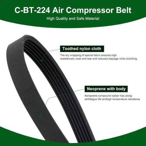 Vista 4 de Paquete de 2 correas de compresor de aire C-BT-224 para Craftsman Porter Cable CPL55GH8W CPLC7060V, compatible con compresores Sears Craftsman