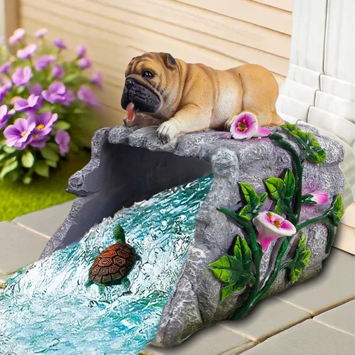 Vista 2 de Teaeeno Decoración para perros, estatua de canalón, extensión decorativa, estatua de animal, decoración al aire libre, bloque de salpicaduras