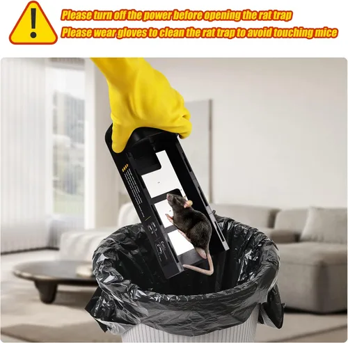 Vista 4 de Paquete de 2 trampas eléctricas para ratones para matar en casa, trampa eléctrica recargable para ratas, sin tacto y reutilizables, para control