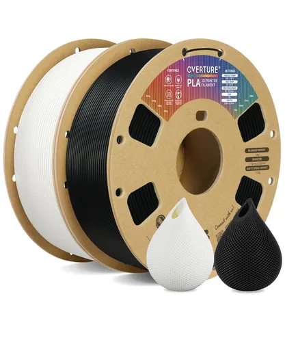 Vista 51 de OVERTURE Filamento PLA 1.75mm, Filamento de impresora 3D enrollado cuidadosamente 1 kg de carrete (2.2 libras), precisión dimensional +/- 0.02 mm