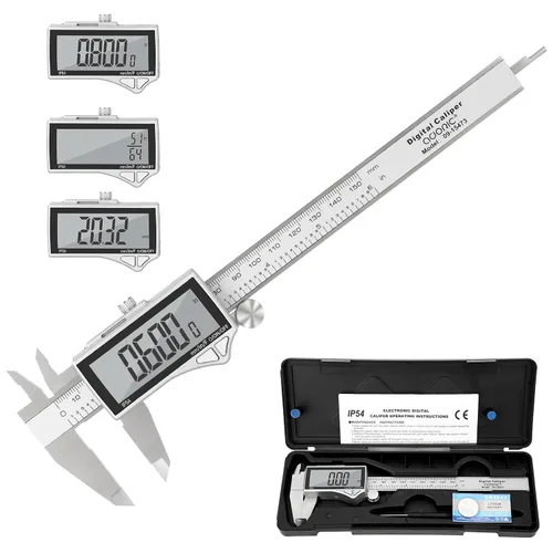 Vista 9 de Calibrador Digital, Adoric Calibradores de 0-6" Herramienta de Medición - Calibrador Micrómetro Electrónico con Pantalla LCD Grande, Función