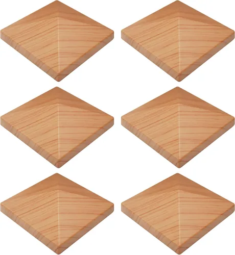 GKOLED Paquete de 6 tapas de vinilo de PVC de grano de madera piramidal de 3.5 x 3.5 pulgadas, para postes de madera con tamaño real de 3.5 x 3.5
