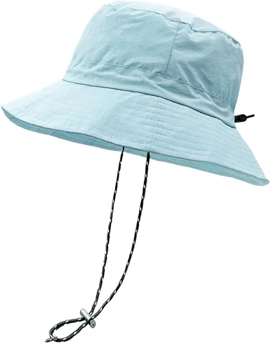 Vista 12 de woogwin Sombrero de lluvia impermeable con correa para la barbilla de secado rápido plegable Boonie sombrero de sol sombrero safari sombrero