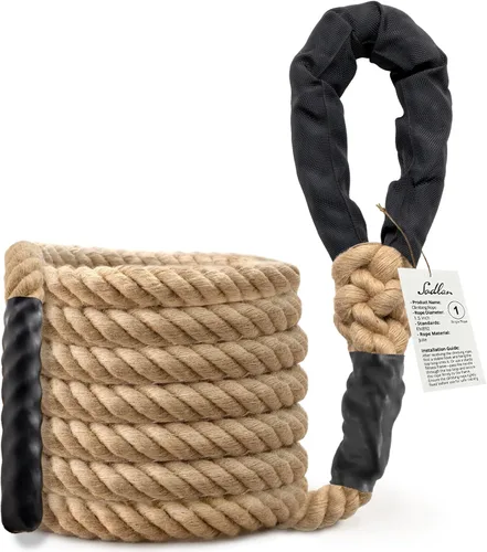 Vista 6 de Climbing Rope Gym Workout - 10FT 15FT 20FT 25FT 30FT 35FT Heavy Duty Jute Thick Ropes for Adults Strength Training Outdoor Tree Swing Indoor Home