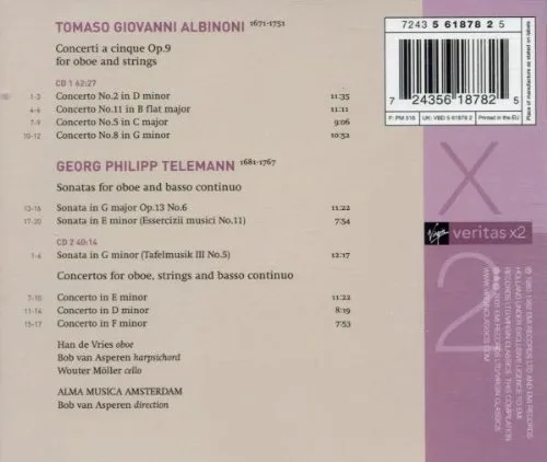 Vista 2 de Albinoni Telemann - Concertos and Sonatas for oboe Han de Vries Alma Musica Amsterdam Bob van Asperen