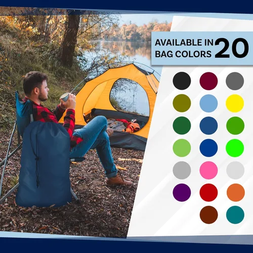 Vista 5 de Bolsa de lavandería resistente para campamento de verano con correa para el hombro, XL de 24 x 36 pulgadas, resistentes a desgarros, cesta