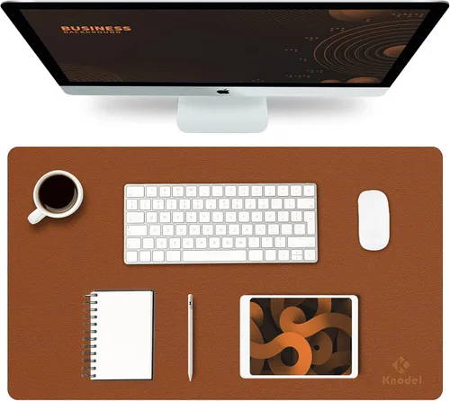 Vista 36 de K KNODEL Alfombrilla de escritorio pequeña de cuero para oficina, para mouse y teclado, alfombrilla para computadora y laptop, protector y cubierta