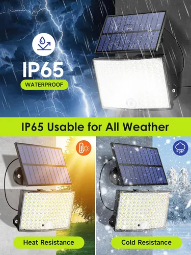 Vista 6 de COOLNIGHT Luces solares de movimiento para exteriores, [268LED/7M/5 modos/control remoto] Luces solares para exteriores, luces solares IP65