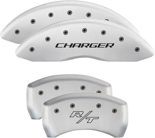 Vista 36 de MGP Caliper Covers 12162SCLBBK - Juego de 4 fundas de freno negras para Dodge Challenger 2011-2020 (pinza delantera de pistón dual) grabadas