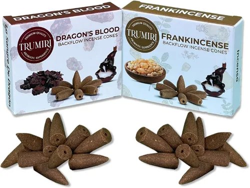 Vista 44 de TRUMIRI Conos de incienso de reflujo – Paquete combinado de 20 conos de incienso en cascada – 10 cedros + 10 pinos – Conos de incienso – Conos