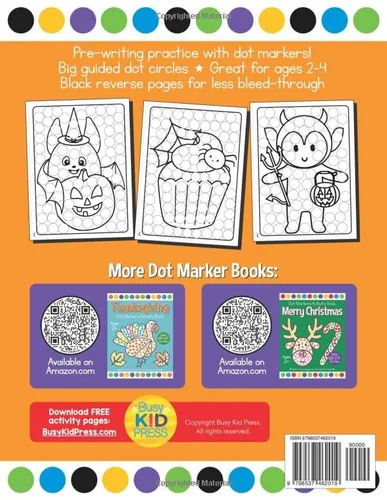 Vista 2 de Happy Halloween Dot Markers Activity Book Ages 2+ Easy Toddler and Preschool Kids Paint Dauber Coloring Book (Halloween Dot Marker Coloring)