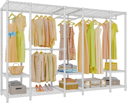 Vista 9 de VIPEK V50 - Perchero extra grande portátil para armario de dormitorio, armario independiente, armario de ropa de gran capacidad, estante resistente