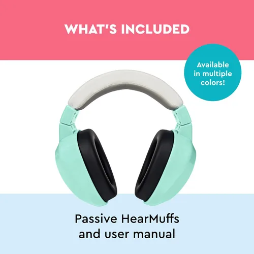 Vista 6 de HearMuffs - Over-the-Ear Noise Reducing Hearing Protection for Infants & Toddlers - Fits Kids Ages 0-4 Verde spa