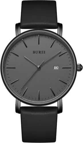 BUREI Relojes de pulsera para hombre, relojes minimalistas de moda, analógicos de cuarzo, impermeables para hombres