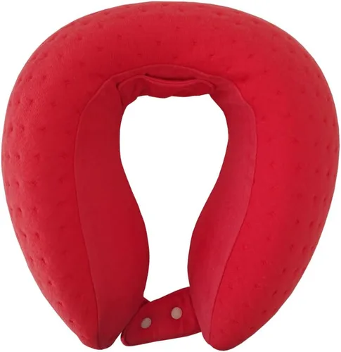 Vista 4 de Be Relax Almohada de bienestar My Memory Foam (Coral). Diseñada en París. Forma plana Ergo-Smart de 360° con un parche térmico exclusivo
