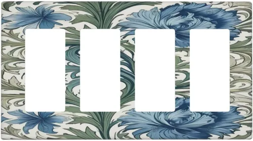 Vista 76 de Cubiertas decorativas para interruptor de luz de arte BOHO, figura abstracta de 1 gang, salida basculante, placa frontal decorativa del interruptor