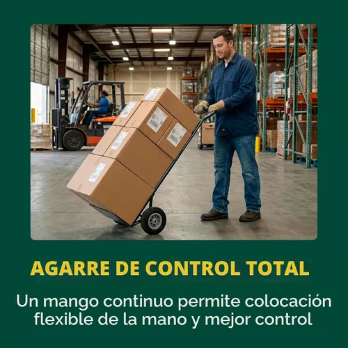 Vista 4 de Harper Trucks K54B85C - Camión de mano de acero, 600 libras de capacidad, 2 ruedas con mango continuo, ruedas de goma sólida de 8 pulgadas